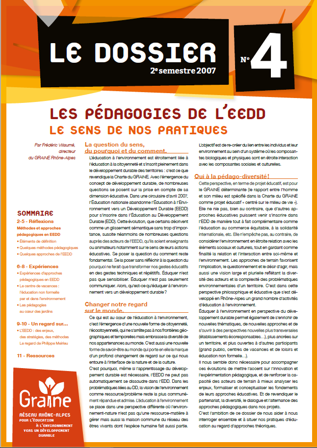 Les pédagogies de l'EEDD : le sens de nos pratiques
