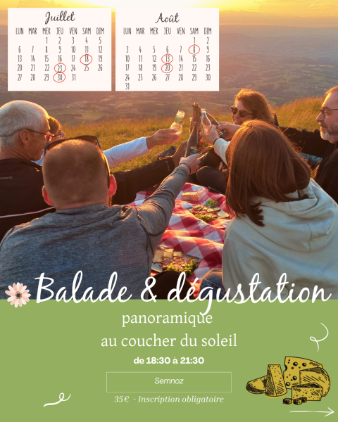 Balade et dégustation panoramique au coucher du soleil